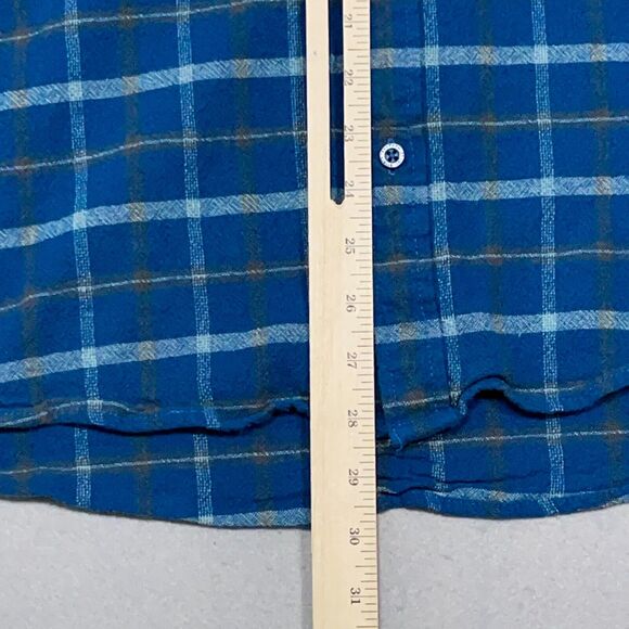 Tank Farm & Co. Teen XXL Blue Plaid Long Sleeve Button Down Flannel Shirt - Picture 6 of 11